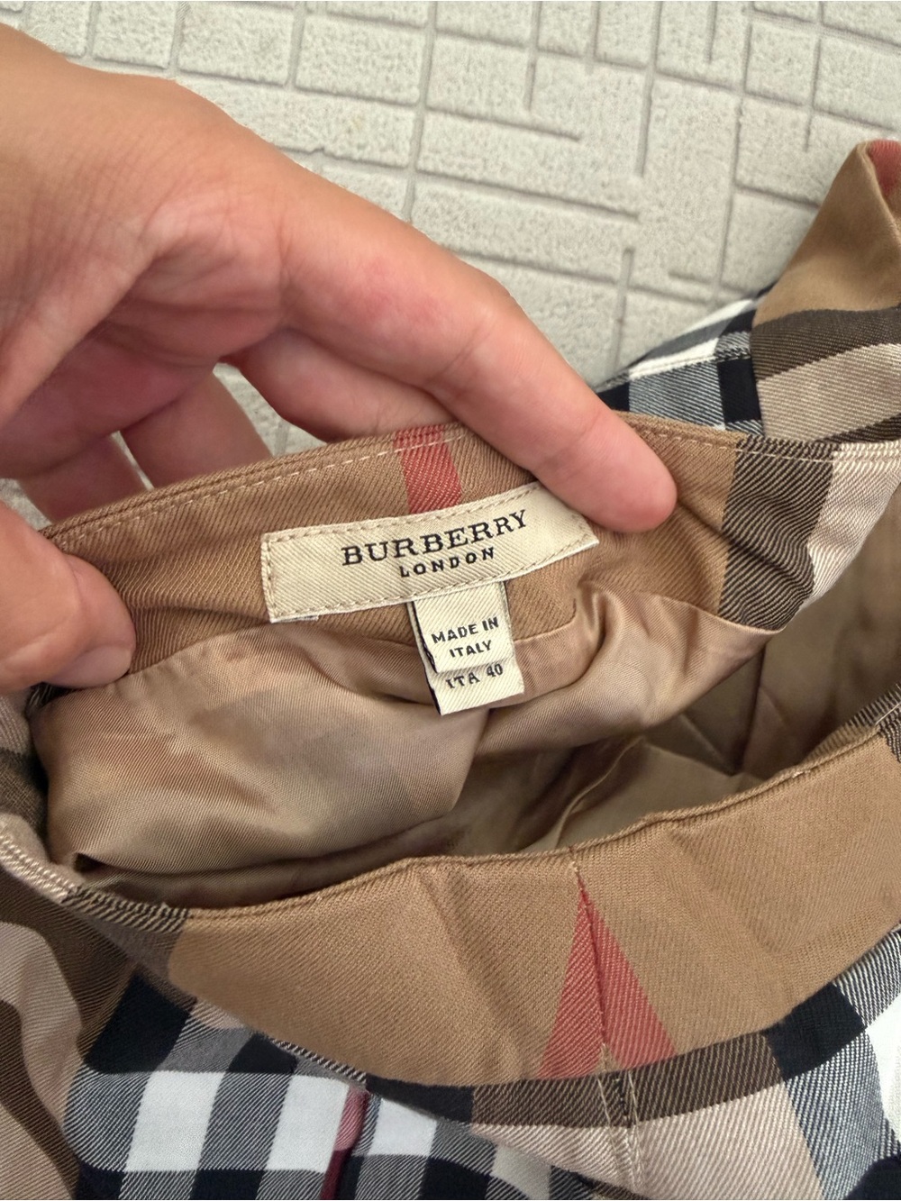 Burberry Tan Plaid A-Line Mini Skirt - Picture 4 of 6